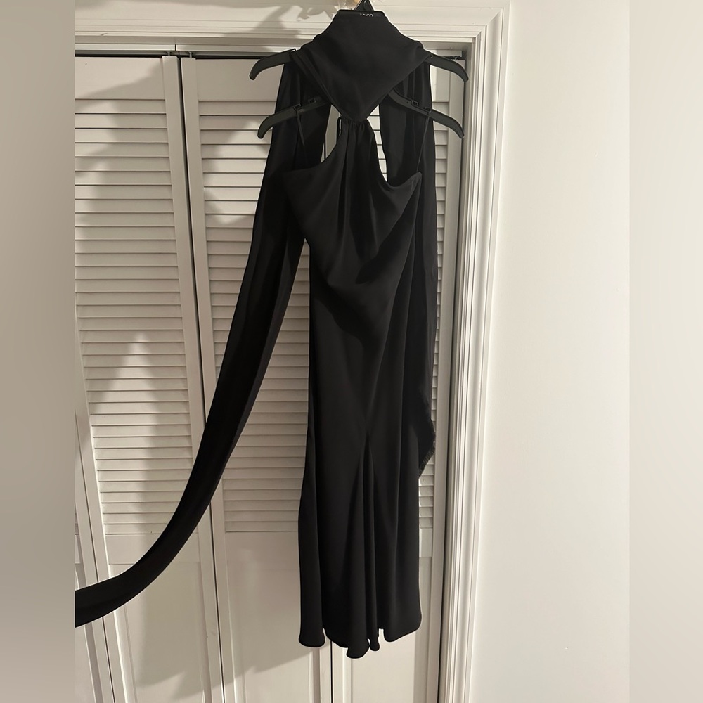 Black dress with scarf ascetic and nice detail in the back